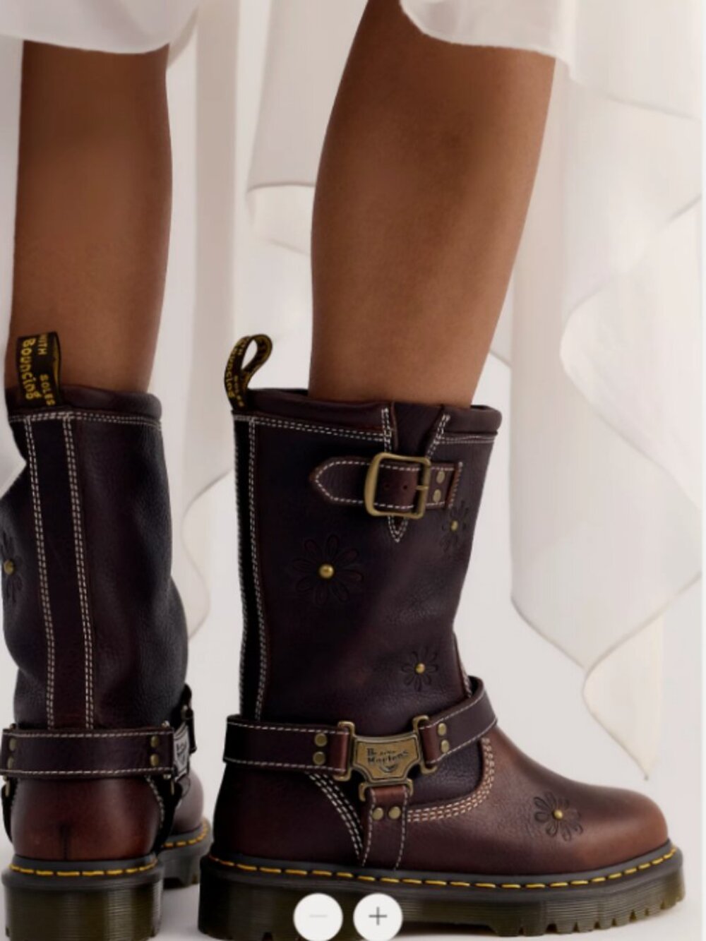 DR. MARTENS Anistone Hi FLOWER 🌺 Harness Biker Boots MSRP$340 ~ Limited Edition - Picture 5 of 16